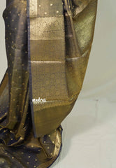 Golden Shade Midnight Blue - Thendral - Kanchi tissue silk Saree with Rich Pallu and Blouse - Perfect for Wedding Functions