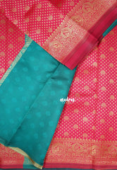 Reddish Pink with Mayil - Thendral - Kanchi Art Silk Saree with Mayil Border and Buttas - Perfect for Wedding Functions