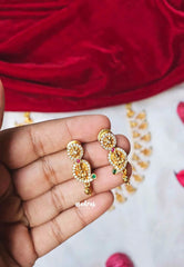 Traditional Lakshmi bridal Short Necklace with Earrings