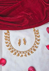 Traditional Lakshmi bridal Short Necklace with Earrings