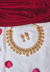 Traditional Lakshmi bridal Short Necklace with Earrings