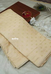 Halfwhite - Unisex Banarasi Silk Cotton small buttas Fabric – For Men's Kurta, Blouse, Kurti, A-Line Frocks