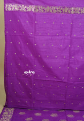 Lavender Purple - Vadhanam - Premium Jute tussar with full birds weaving buttas and border