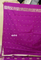 Magenta - Vadhanam - Premium Jute tussar with full birds weaving buttas and border