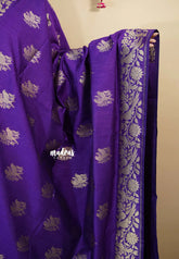 Royal Purple - Vadhanam - Premium Jute tussar with full birds weaving buttas and border