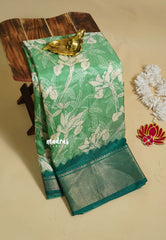 Mint Green - Light weight Vasundra printed silk with floral prints