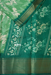 Mint Green - Light weight Vasundra printed silk with floral prints