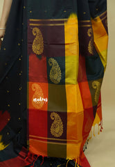 Ebony Black with Sunset Checks - Vedhavalli – Soft Silk Elegance - Perfect for wedding