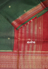 Forest Green - Durga - Banarasi Premium Viscose Silk with Micro Zari Checks and Rich Border - Best for Diwali Festive