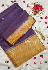 Royal Purple - Durga - Banarasi Premium Viscose Silk with Micro Zari Checks and Rich Border - Best for Diwali Festive