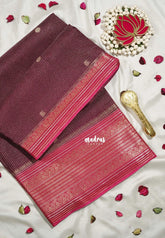 Deep Beet Pink - Durga - Banarasi Premium Viscose Silk with Micro Zari Checks and Rich Border - Best for Diwali Festive