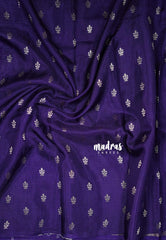 Lavender Blue - Durga - Banarasi Premium Viscose Silk with Mayil, Yaanai Border and Buttas - Best for Pooja Functions | Diwali Festive