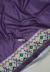 Muted Purple - Yamini Paper Silk Checks in Body with Printed Patola Border - Perfect Office Wear | Casual Wear
