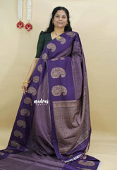 Purple - Yamini paper silk mango border and sirukattam body