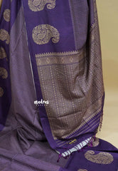 Purple - Yamini paper silk mango border and sirukattam body
