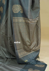 Grey - Yamini paper silk mango border and sirukattam body