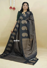 Black - Yamini paper silk mango border and sirukattam body