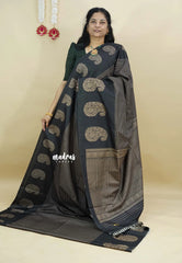 Black - Yamini paper silk mango border and sirukattam body