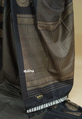 Black - Yamini paper silk mango border and sirukattam body