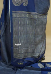 Navy Blue - Yamini paper silk mango border and sirukattam body