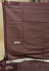 Coffee Brown - Yamini paper silk mango border and sirukattam body