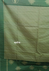 Forest Green - Chithiram - Soft printed Paper Silk Saree with Kolam prints