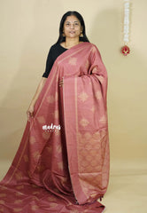Onion Peach - Chithiram - Soft printed Paper Silk Saree with Kolam prints