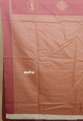 Onion Peach - Chithiram - Soft printed Paper Silk Saree with Kolam prints