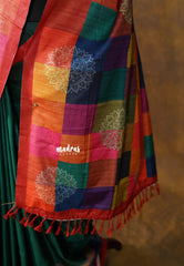 Navaratna Green Paper Silk Saree – Yamini | Paalum Pazhamum Madras Checks | Workwear Classic