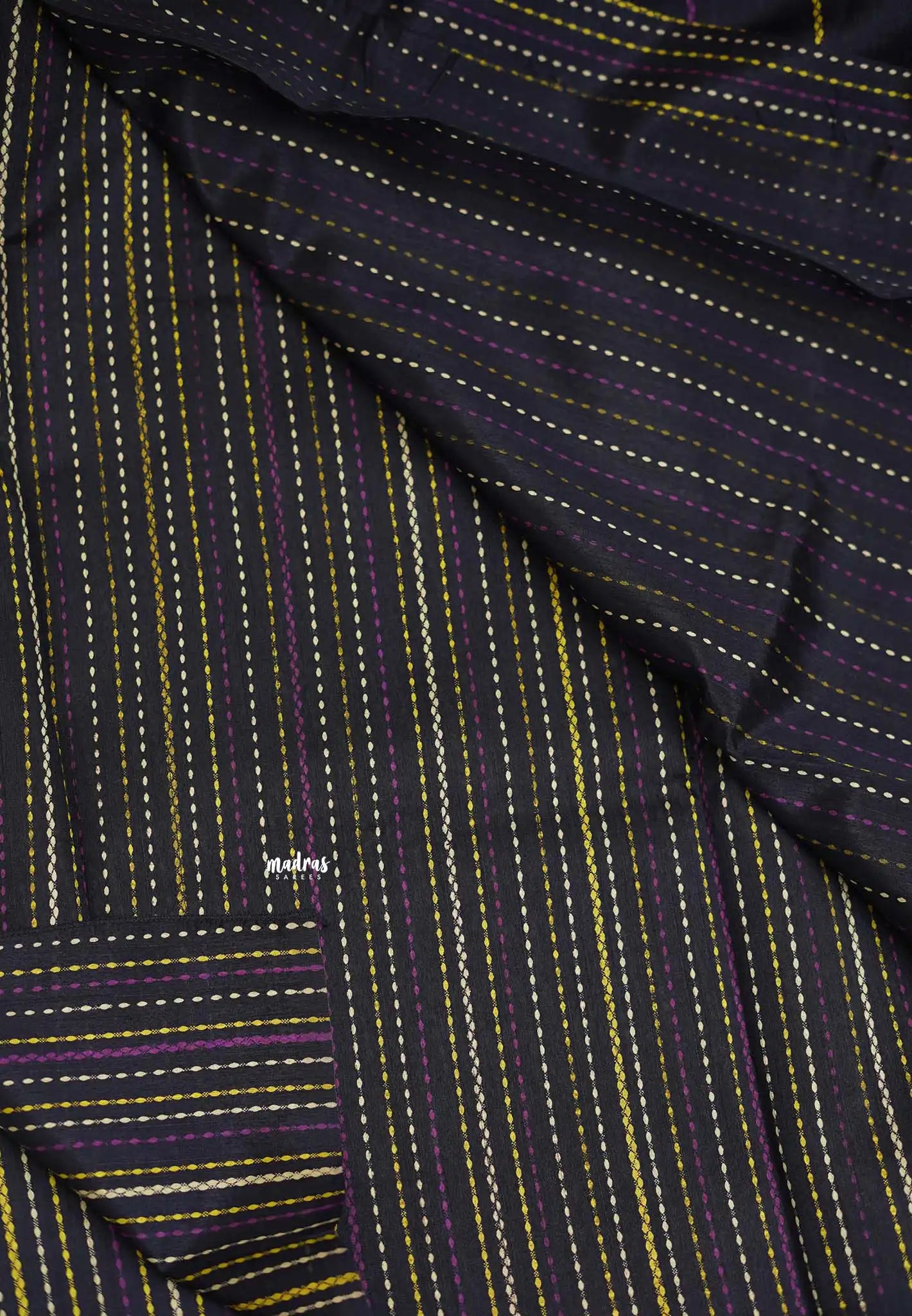 Zara Malgudi Fusion printed silk kantha stitch prints blue - Madras Sarees