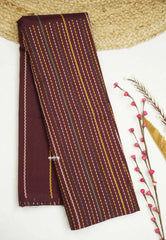 Zara Malgudi Fusion printed silk kantha stitch prints winered - Madras Sarees