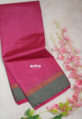 Magenta Pink - Arani Semi Silk Saree Muthukattam with Skirt Border - Best for Regular Wear | Temple Visit