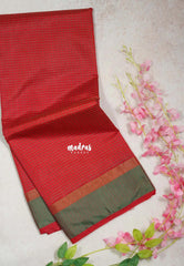 Spicy Red - Arani Semi Silk Saree Muthukattam with Skirt Border - Best for Regular Wear | Temple Visit