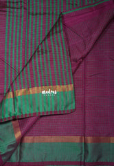 Mulberry Purple - Arani Semi Silk Saree Muthukattam with Skirt Border - Best for Regular Wear | Temple Visit