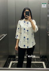 Creamy Ivory – Aavani - Pre-Washed Handspun Cotton Ready-Made Shirt for Women – Perfect for Office & Everyday Wear