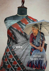 Grey - Nandhitha sambalpuri ikkat khadi Actress Revathi mam saree