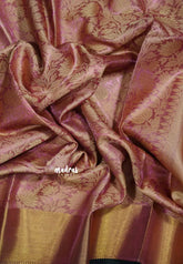 Pink shade - Ahaana -  Nita Ambani inspired semi silk with emboss weaving plain border