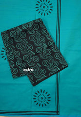 Dualshade sky Blue - Ambigai polycotton with contrast blouse combo