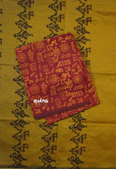 Antique Mustard - Ambigai polycotton with contrast blouse combo