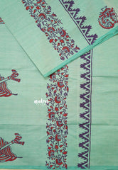 Mint Green - Ambigai polycotton with contrast blouse combo