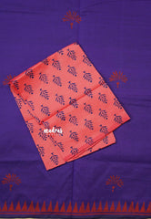 Violet - Ambigai polycotton with contrast blouse combo