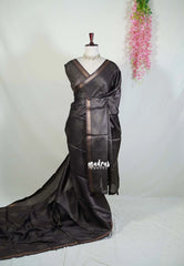 Coffee Brown - Ananya - Soft Mangalore Silk Saree with Kolam Prints - Best for Casual Gatherings