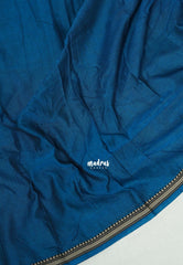 Dual Shade Peacock Blue - Andal - Mercerised Cotton with Silk Finish Thread Weaving Border - Perfect for Regular Wear | Casual Wear