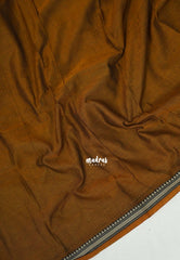 Dual Shade Mustard Brown - Andal - Mercerised Cotton with Silk Finish Thread Weaving Border - Perfect for Regular Wear | Casual Wear