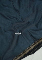 Payne's Grey - Andal – Narayanpet Silk Cotton with Thread Weaving Border - Perfect for Regular Wear | Casual Wear
