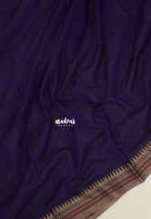 Royal Purple - Andal – Narayanpet Silk Cotton with Thread Weaving Border - Perfect for Regular Wear | Casual Wear
