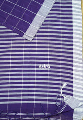 Purple - Andrea - Premium Khadi cotton checks both with skirt border
