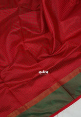 Spicy Red - Arani Semi Silk Saree Muthukattam with Skirt Border - Best for Regular Wear | Temple Visit