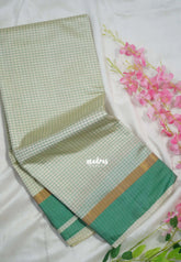 Ivory Green - Arani Semi Silk Saree Muthukattam with Skirt Border - Best for Regular Wear | Temple Visit