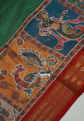 Classic Green - Shalini - Artisanal Work Super Net Saree with Art Work Border - Best for Festive Wear / Hightea party